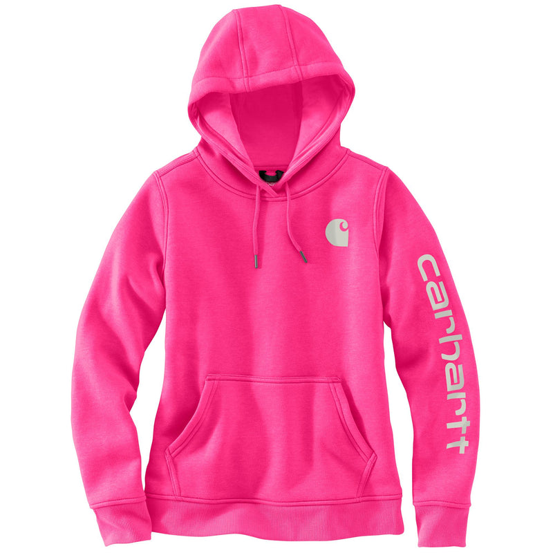 Women's Sweatshirt Clarksburg Sleeve Logo Hooded Pink Glow 102791