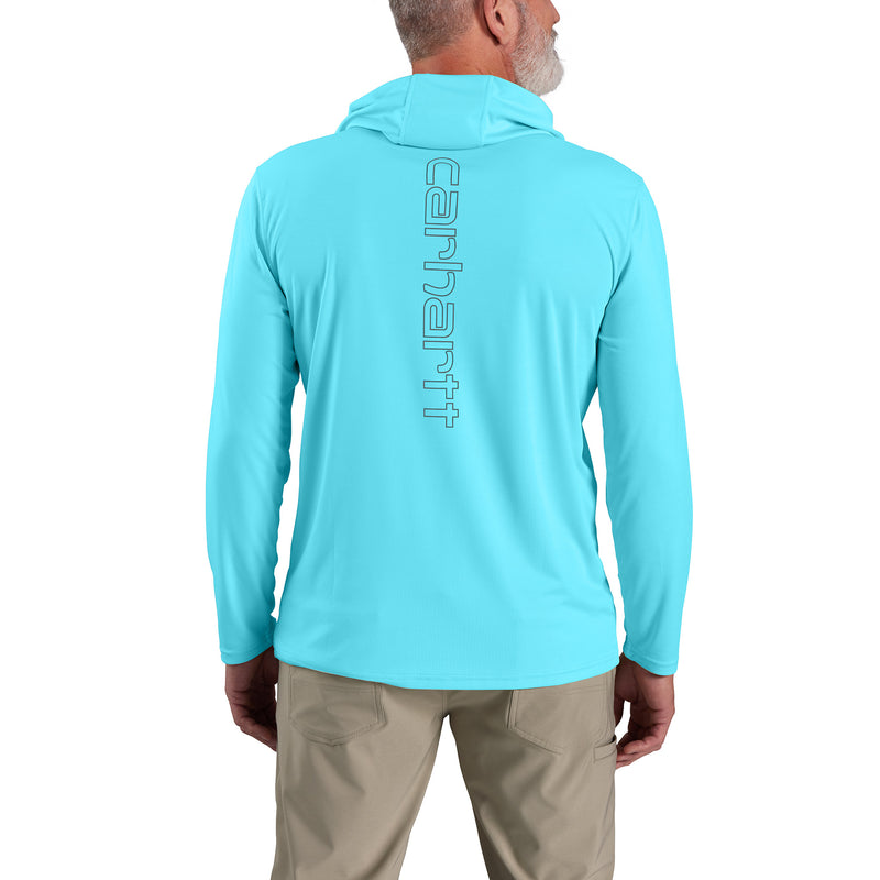 Force Sun Defender™ Lightweight Long-Sleeve Hooded Logo Graphic T-Shirt Blue 106165