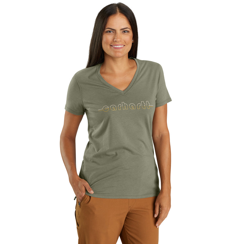 Women's Tencel™ Fibre Series Relaxed Fit Short Sleeve Graphic T-Shirt 106181 Dusty Olive