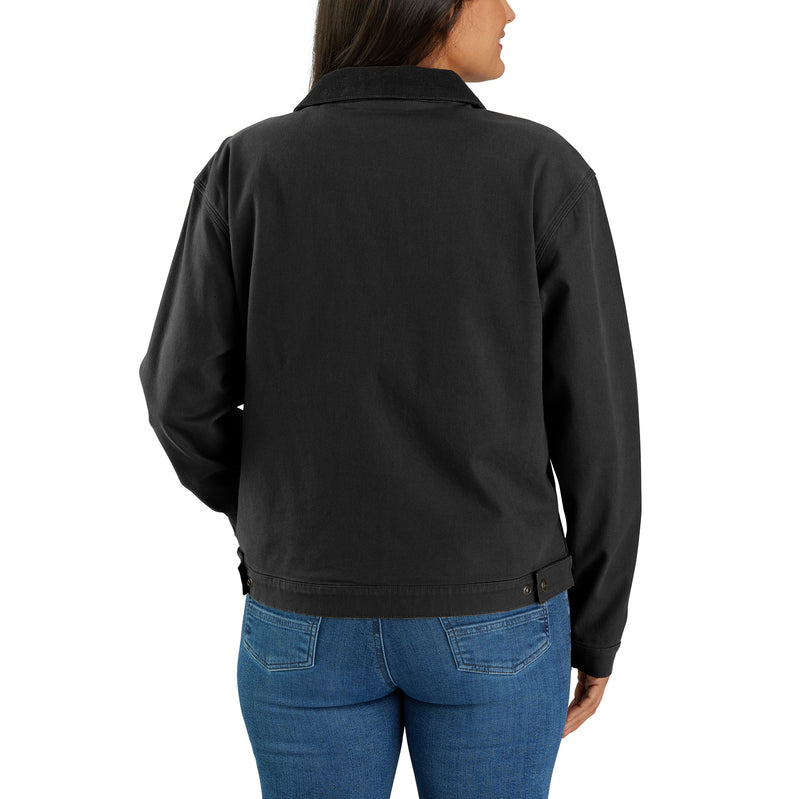 Women's Rugged Flex® Loose Fit Canvas Detroit Jacket Black 106208