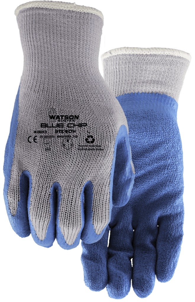 Glove Latex Dipped Blue Chip 320