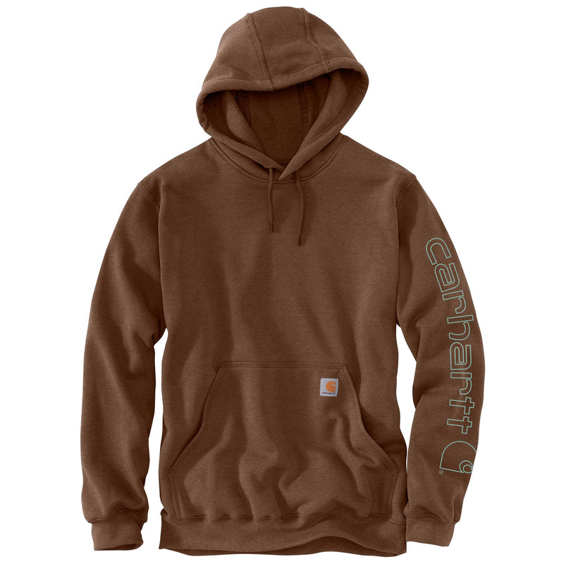 Sweatshirt Midweight Signature Sleeve Logo Hooded Mocha Heather K288